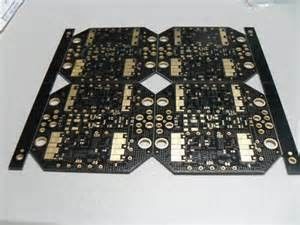 Custom FR4 base enig prototype pcb boards 2 layer , black Solder mask