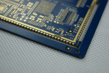 Blue Solder and Semi Holes Custom PCB Boards / Multilayer PCB Fabrication 20 Layer